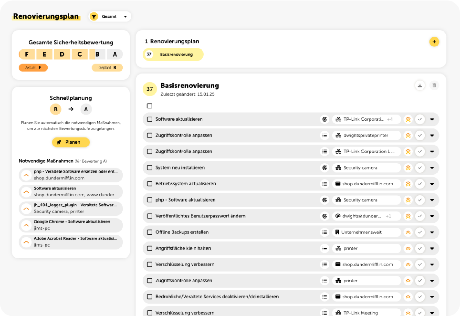 Renovierungsplan