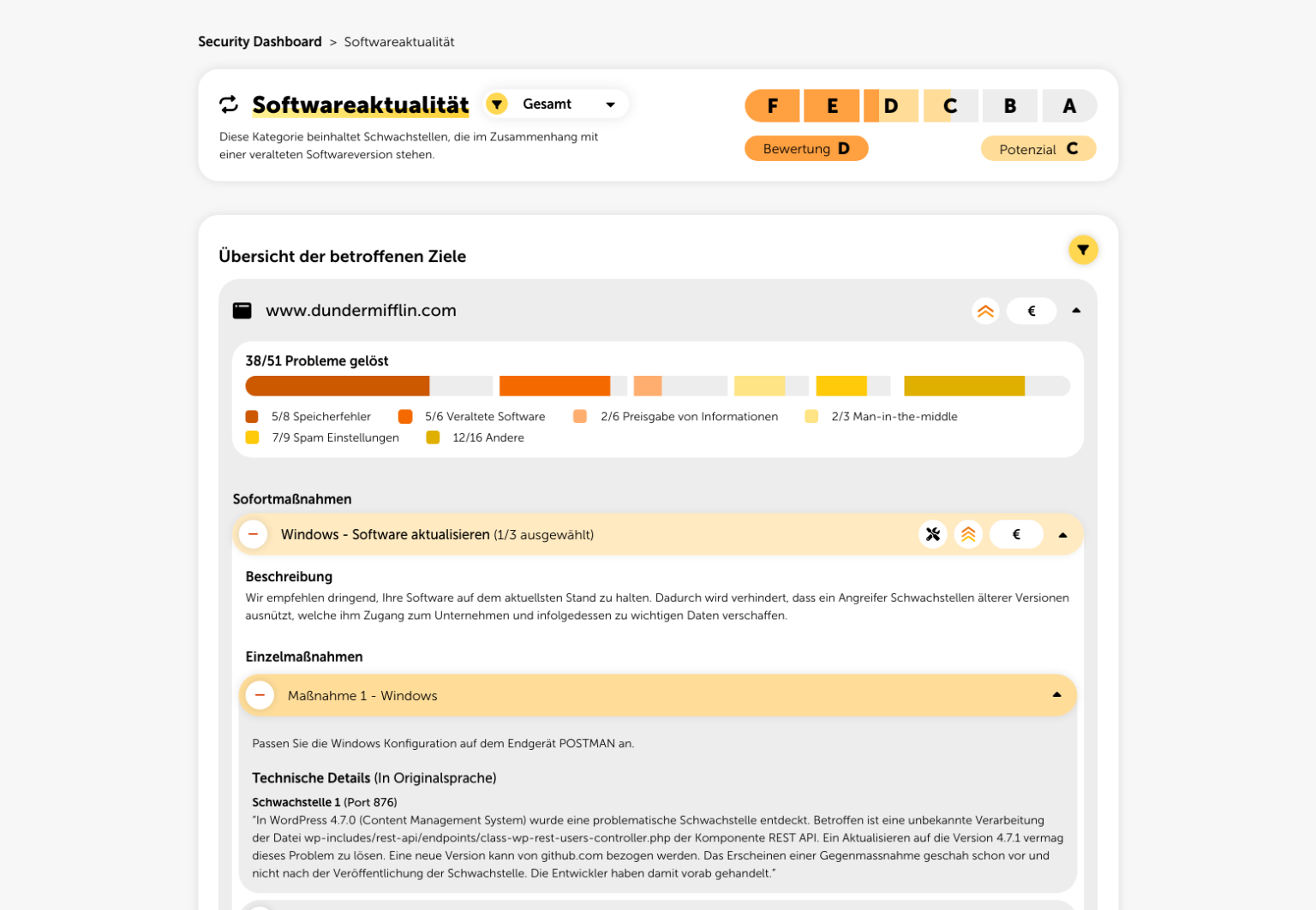 Schnelle Planung der Maßnahmen zur Verbesserung der Sicherheit